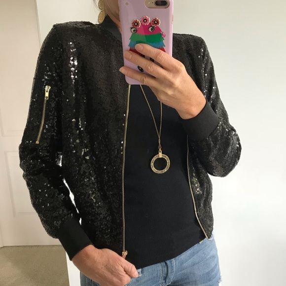 ❤️XS LEFT❤️Black Sequin Jacket - Picture 5 of 6